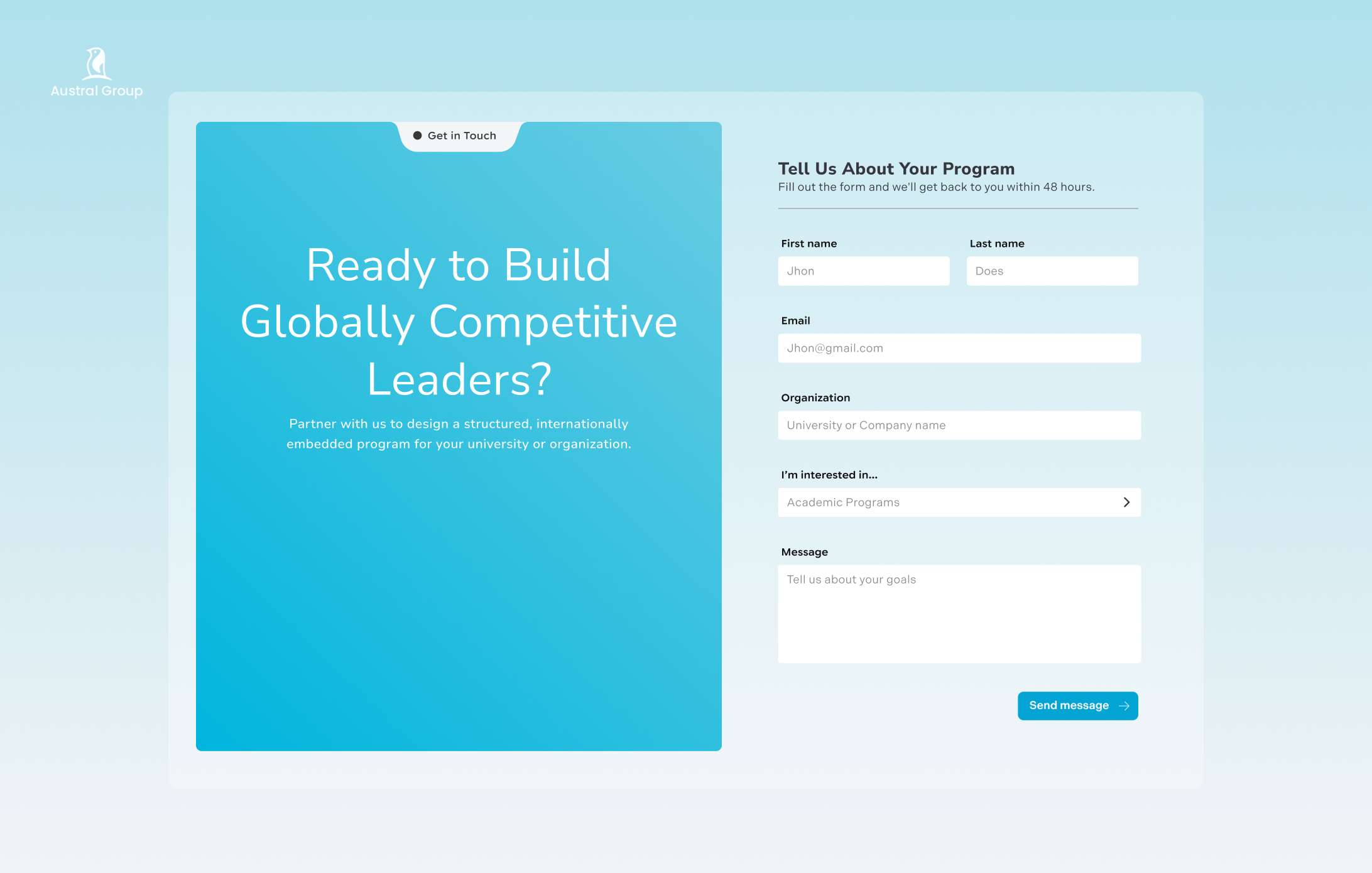 Austral Group contact experience